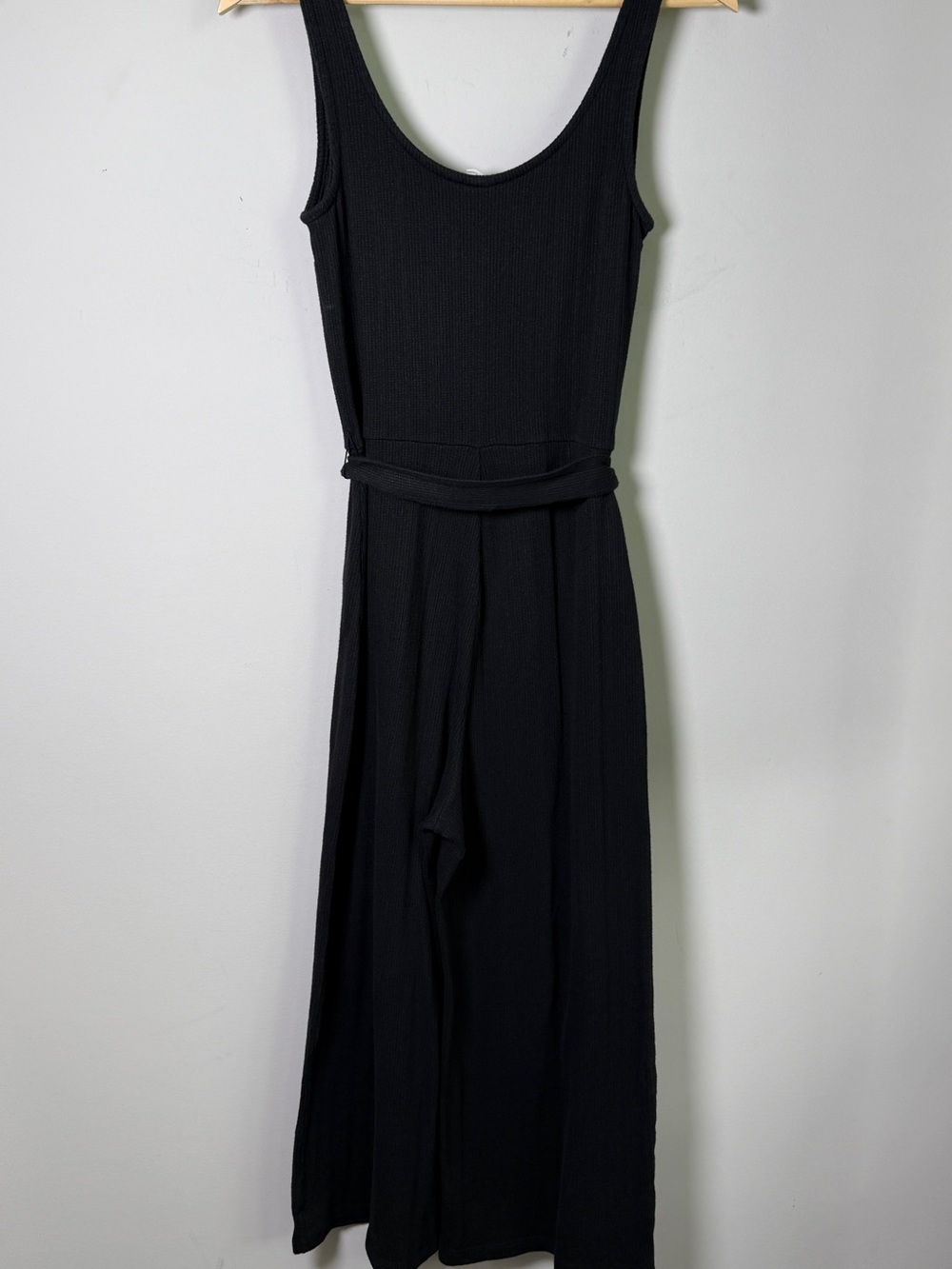 Gap Ribbed Belted Wide-Leg Romper | Size XS | Black | Vacation Cleangirl Lounge - Picture 4 of 11
